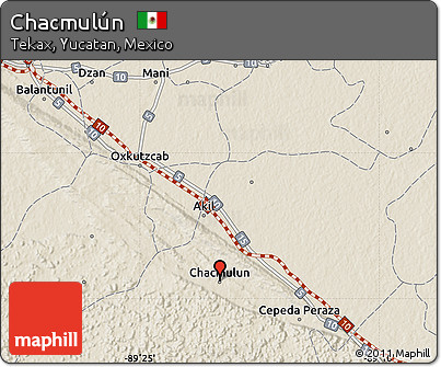 Shaded Relief Map of Chacmulún