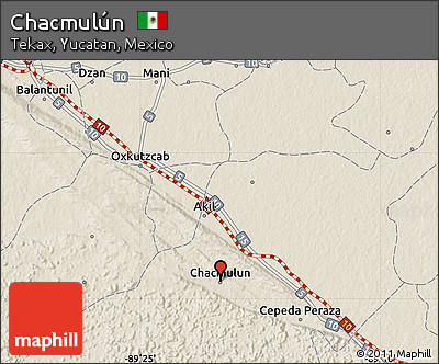 Shaded Relief Map of Chacmulún