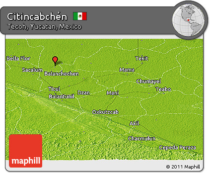 Physical Panoramic Map of Citincabchén