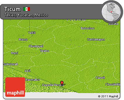Physical Panoramic Map of Ticum