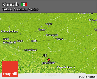 Physical Panoramic Map of Kancab