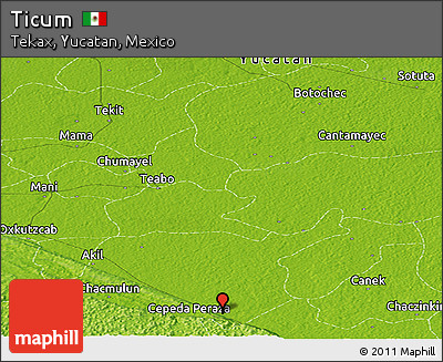 Physical Panoramic Map of Ticum