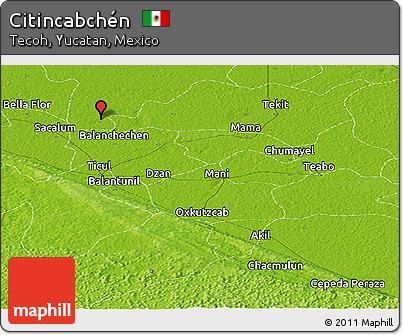 Physical Panoramic Map of Citincabchén