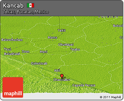 Physical Panoramic Map of Kancab