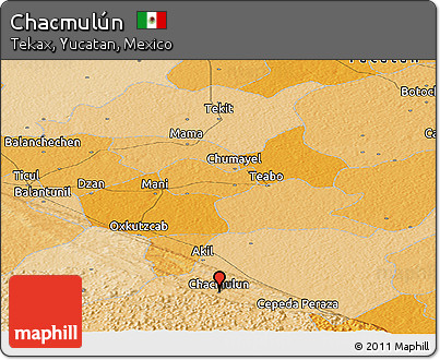 Political Panoramic Map of Chacmulún