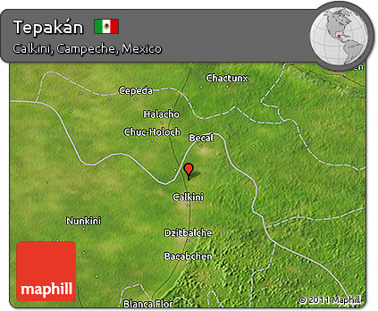 Satellite 3D Map of Tepakán