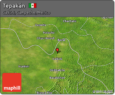 Satellite 3D Map of Tepakán