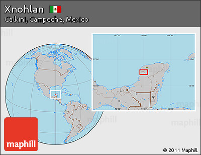 Gray Location Map of Xnohlan