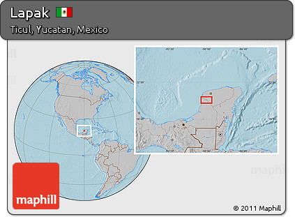 Gray Location Map of Lapak, hill shading