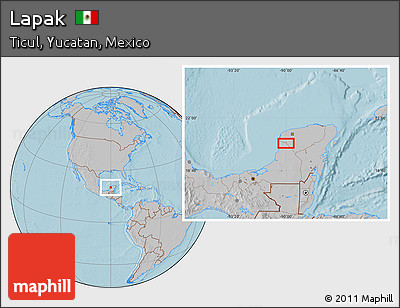 Gray Location Map of Lapak, hill shading