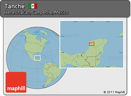 Savanna Style Location Map of Tanché