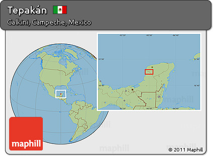 Savanna Style Location Map of Tepakán