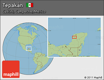 Savanna Style Location Map of Tepakán