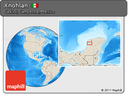 Shaded Relief Location Map of Xnohlan