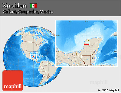 Shaded Relief Location Map of Xnohlan