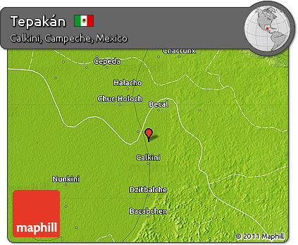 Physical Map of Tepakán