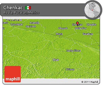 Physical Panoramic Map of Chenkac