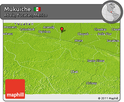 Physical Panoramic Map of Mukuiche