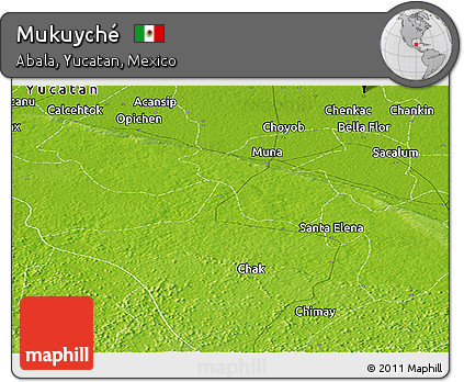 Physical Panoramic Map of Mukuyché