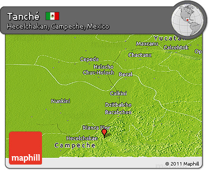 Physical Panoramic Map of Tanché
