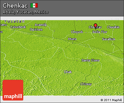 Physical Panoramic Map of Chenkac