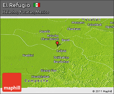 Physical Panoramic Map of El Refugio