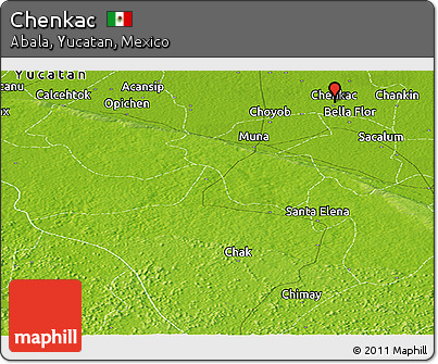 Physical Panoramic Map of Chenkac