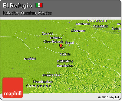 Physical Panoramic Map of El Refugio