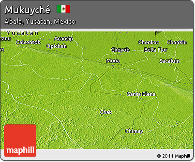 Physical Panoramic Map of Mukuyché