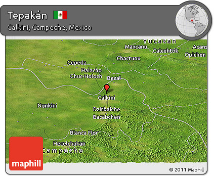 Satellite Panoramic Map of Tepakán