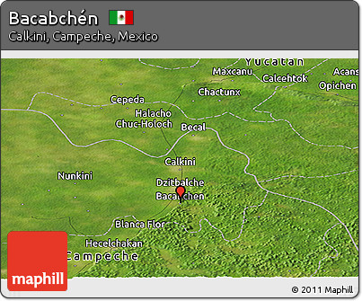 Satellite Panoramic Map of Bacabchén