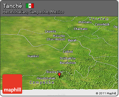 Satellite Panoramic Map of Tanché