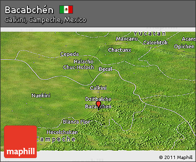Satellite Panoramic Map of Bacabchén