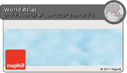 Physical Panoramic Map of the Area around 20° 22' 55" N, 91° 1' 30" E