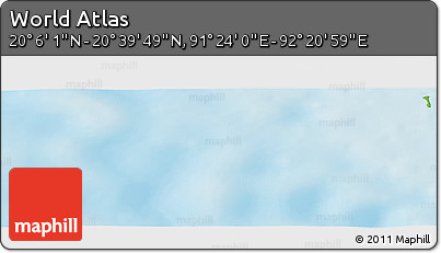 Physical Panoramic Map of the Area around 20° 22' 55" N, 91° 52' 30" E