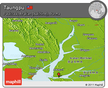Physical Panoramic Map of Taungpu