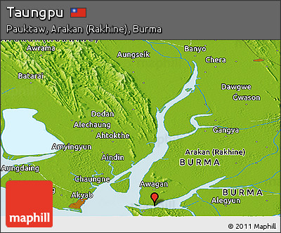 Physical Panoramic Map of Taungpu