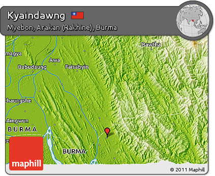 Physical 3D Map of Kyaindawng