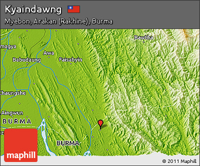 Physical 3D Map of Kyaindawng
