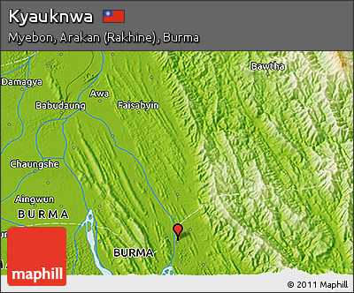 Physical 3D Map of Kyauknwa