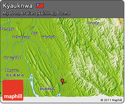 Physical 3D Map of Kyauknwa