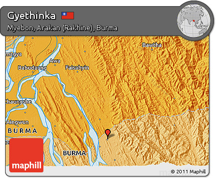 Political 3D Map of Gyethinka