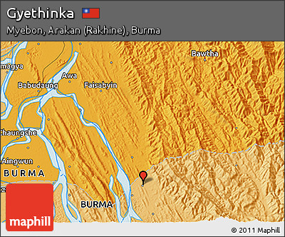 Political 3D Map of Gyethinka