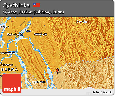 Political 3D Map of Gyethinka