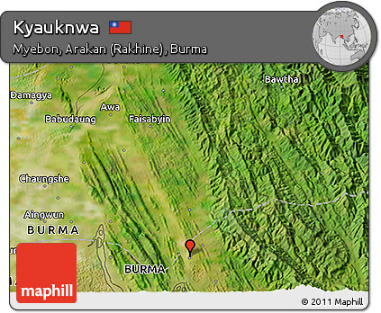 Satellite 3D Map of Kyauknwa