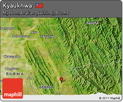 Satellite 3D Map of Kyauknwa