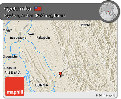 Shaded Relief 3D Map of Gyethinka