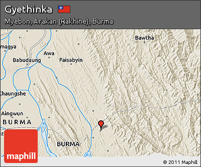 Shaded Relief 3D Map of Gyethinka