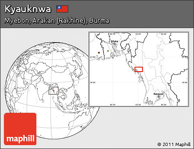 Blank Location Map of Kyauknwa