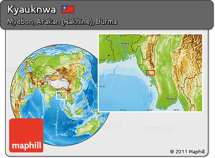 Physical Location Map of Kyauknwa